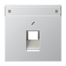 Изображение товара JUNG LS 990 Алюминий Накладка 1-ой наклонной ТЛФ/комп розетки с полем для надписи