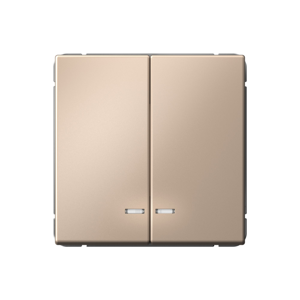 Изображение товара Выключатель Systeme Electric ArtGallery 2-клавишный с подсветкой (песочный) 10 А