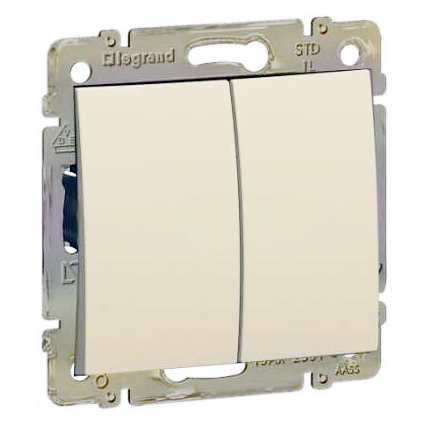 Изображение товара Legrand DIY Valena Крем Выключатель 2-клавишный.
