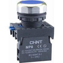 Изображение товара CHINT Кнопка управления NP8-10BN/6 без подсветки синяя 1НО IP65 (R)