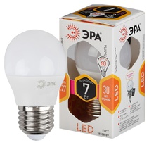 Изображение товара ЭРА Лампа светодиодная STD LED P45-7W-827-E27 7Вт шар теплый белый свет Е27