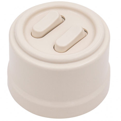 Изображение товара BIRONI Лизетта Пластик Песочное золото Выключатель 2-кл (клавишный)