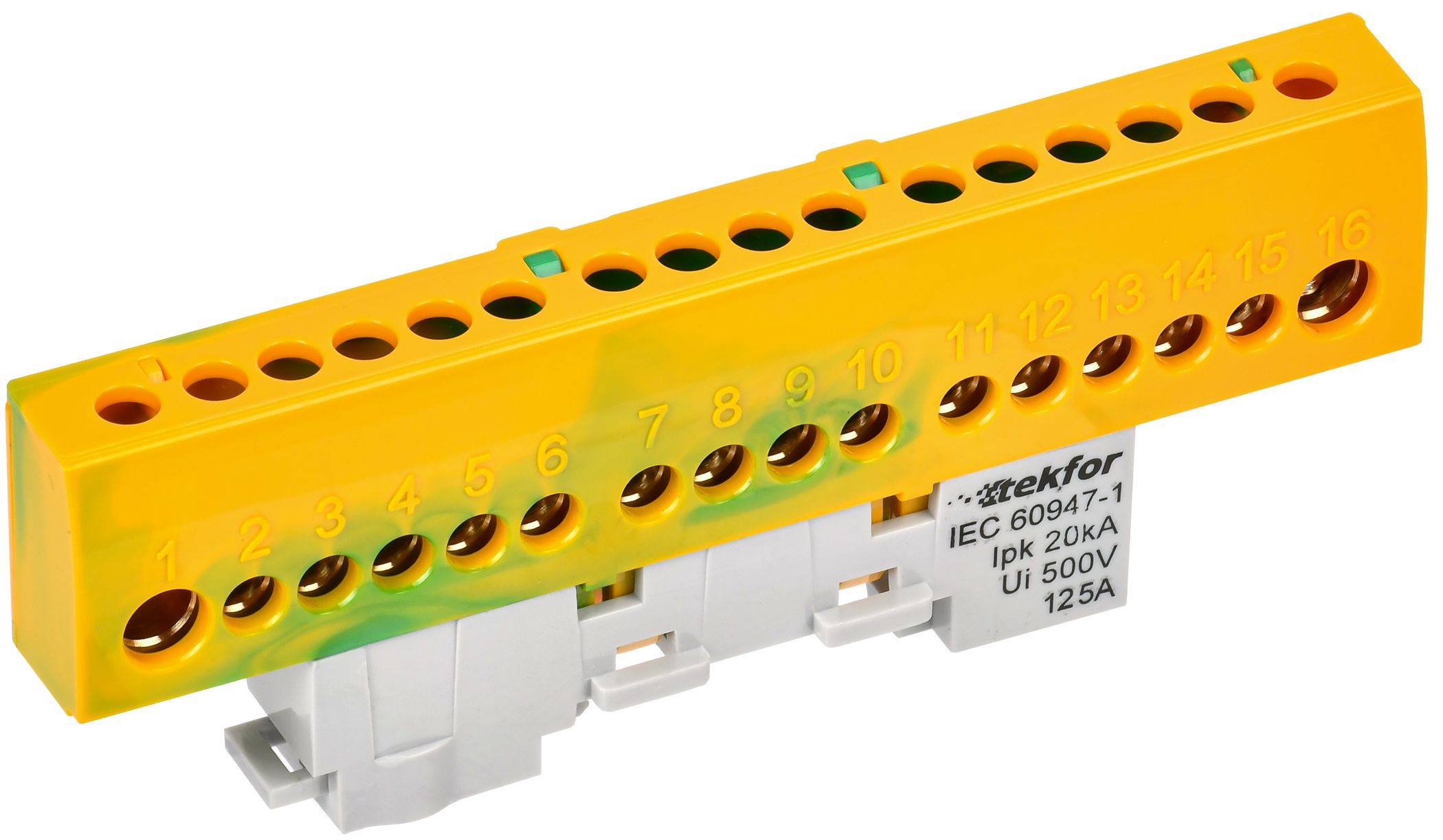 Изображение товара IEK TEKFOR шина PE земля изолированная 8х12-16-ЖЗ