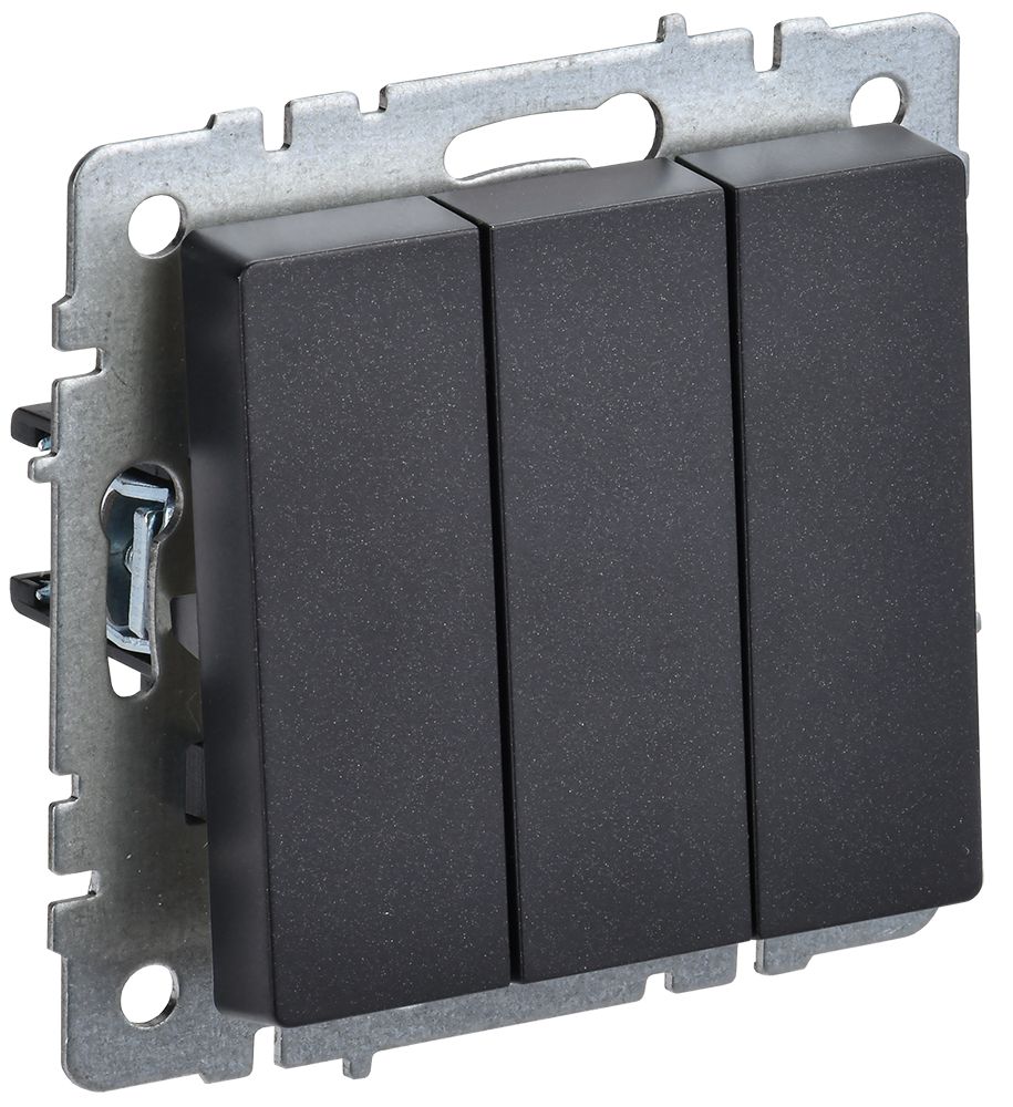 Изображение товара IEK BRITE BASE Черный Выключ 3-кл 10А ВС10-3-0 БрЧ