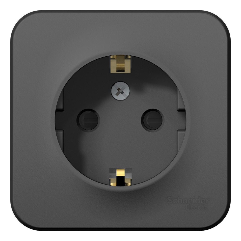 Изображение товара Rозетка Blanca антрацит с шторками 16А 250В