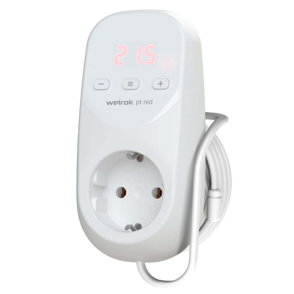Изображение товара Терморегулятор Welrok pt 2m red для обогревателя 16 А