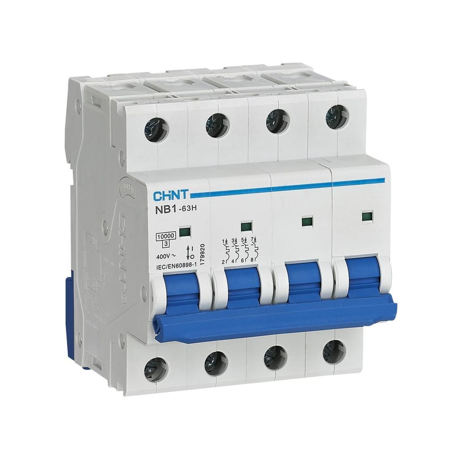 Изображение товара CHINT NB1-63H 4P 2A — автоматический выключатель, 10kA, 400V