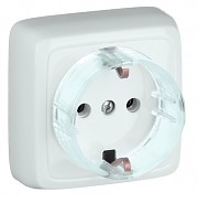 Изображение товара Hegel Альфа наруж Белая РА16-174 Розетка с/з, со шторками, с изол. пластиной