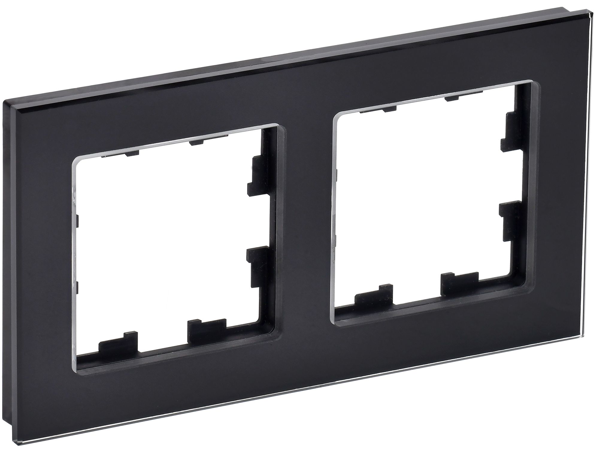 Изображение товара IEK BRITE DECOR Черный глянец стекло Рамка 2-м РУ-2-2-БрЧ