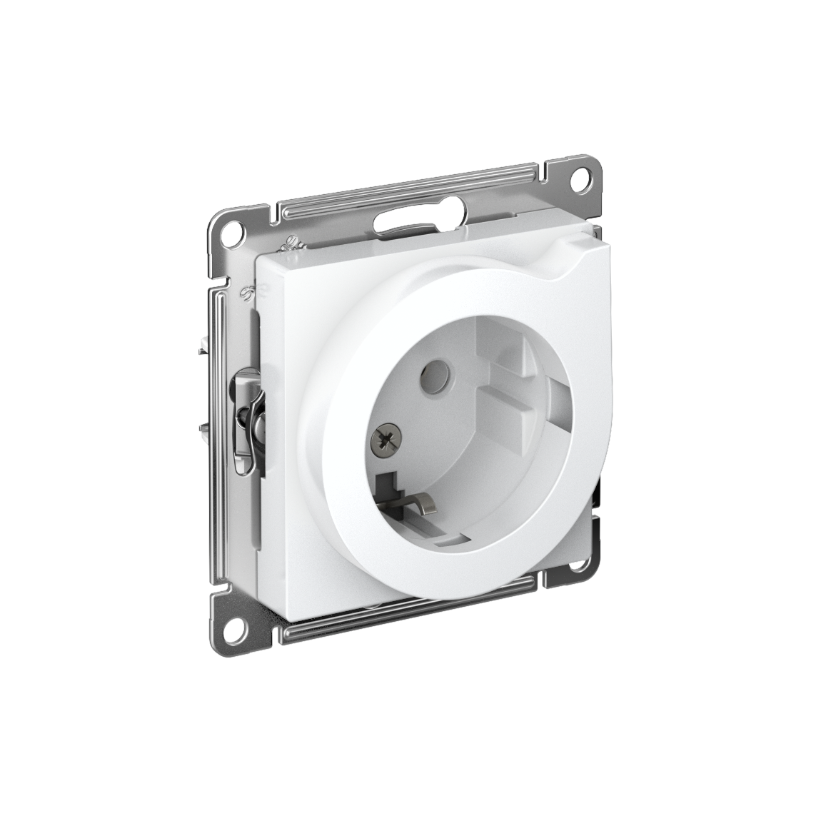 Изображение товара Розетка Systeme Electric AtlasDesign Бел с заземлением и шторками с выталкивателем