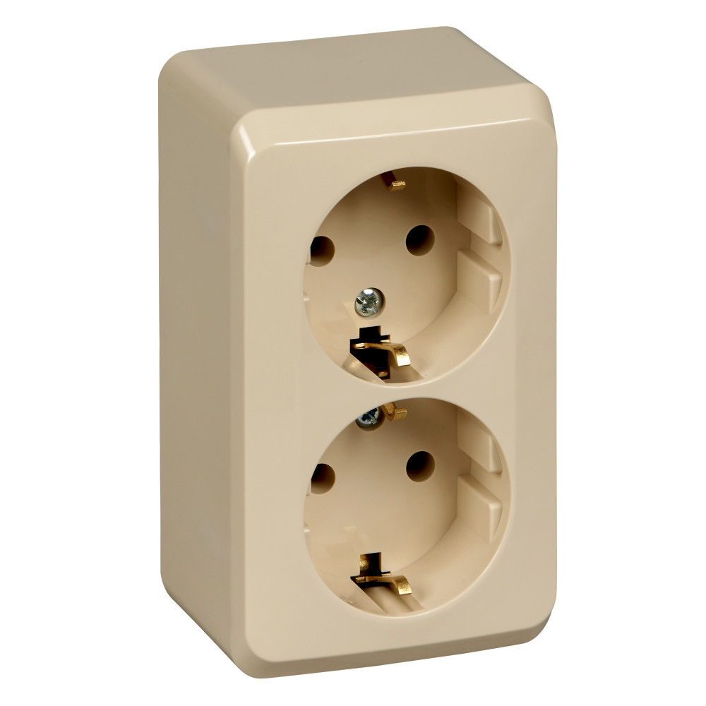 Изображение товара Systeme Electric Этюд наруж Крем Розетка 2-ая с/з без шторок