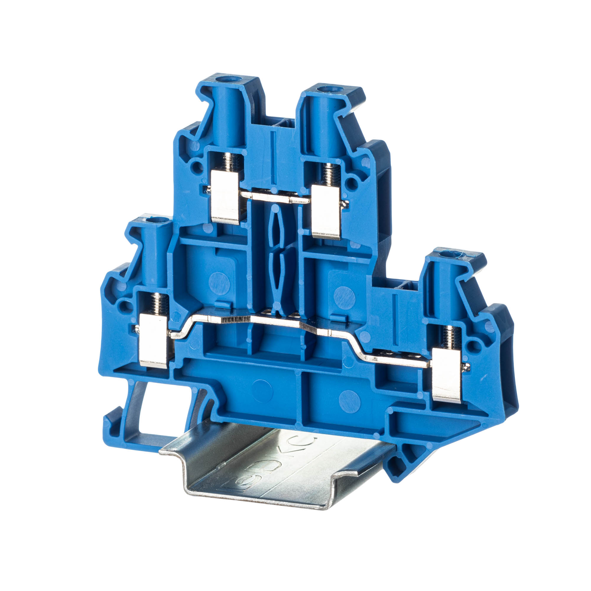 Изображение товара DKC Nuputuk Клемма двухуровневая, винтовой зажим, 4 точки подключения, 4 кв.мм, синяя