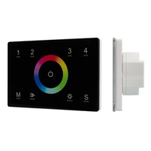 Изображение товара Arlight Панель Sens SMART-P83-RGB Black (230V, 4 зоны, 2.4G) (IP20 Пластик, 5 лет)