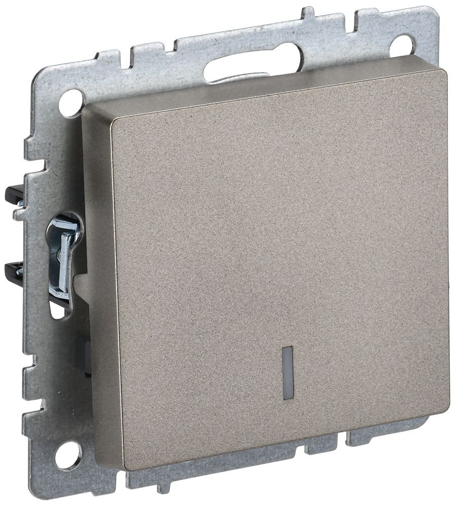 Изображение товара IEK BRITE BASE Шампань Выключ. 1-кл. прох. с инд. 10А ВС10-1-7-БрШ