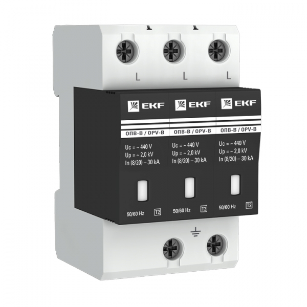 Изображение товара ОПВ-B/3P EKF PROxima Ограничитель импульсных напряжений 30 кА 400В