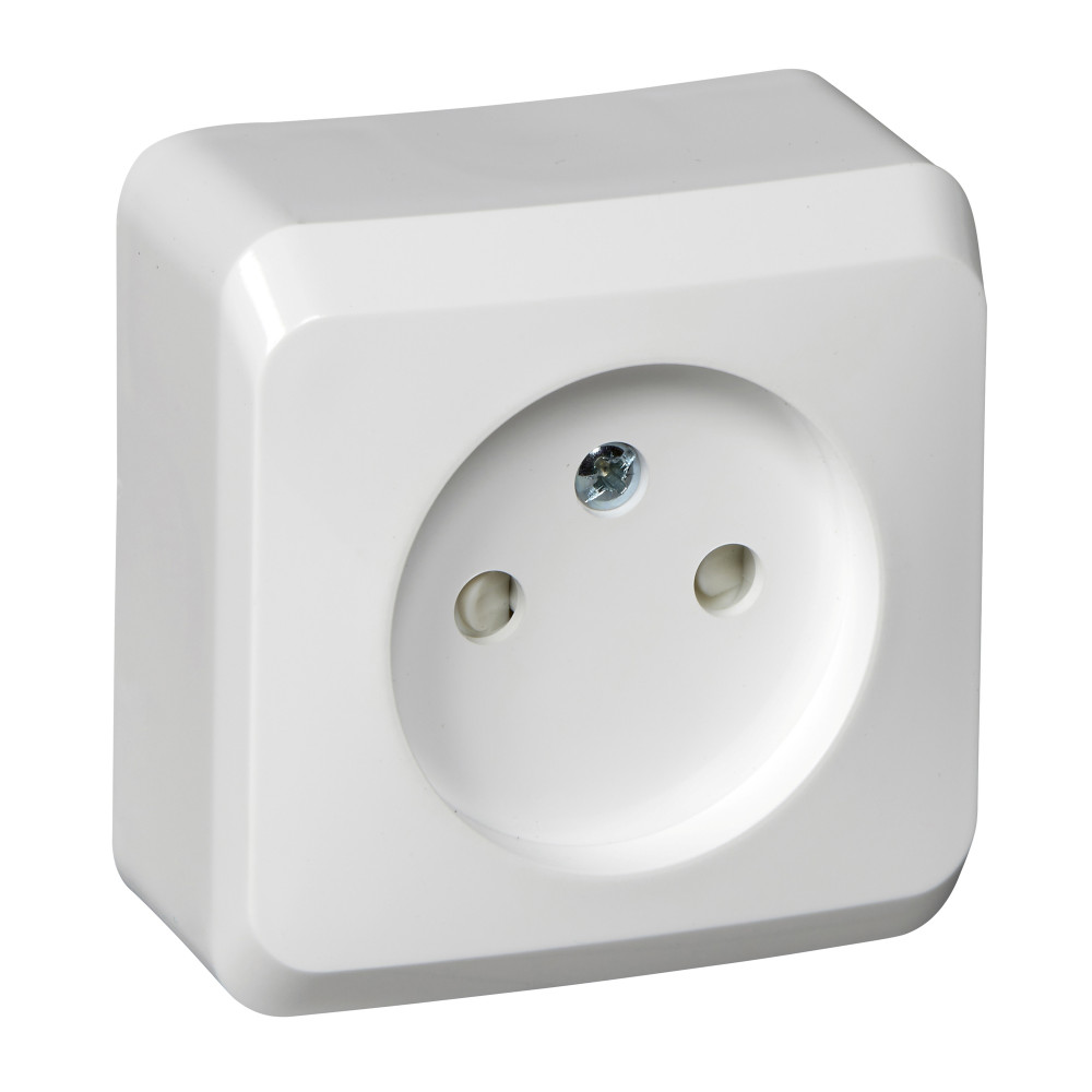 Изображение товара Systeme Electric Этюд наруж Бел Розетка 1-ая б/з со шторками