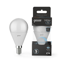 Изображение товара Gauss Лампа Шар 7W 590lm 4100К Е14 диммируемая LED