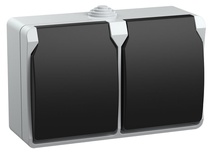 Изображение товара IEK FORS РСб22-3-ФСр Розетка двухместная с з/к для открытой установки IP54