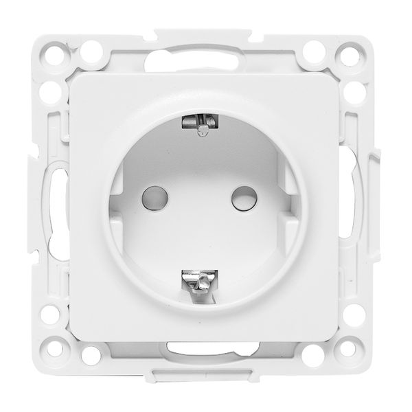 Изображение товара EKF PROxima Стокгольм Белый Розетка с/з, со шторками, 16А, винт.клеммы.