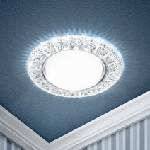 Изображение товара ЭРА Светильник встраиваемый cо светодиодной подсветкой DK LD22 SL/WH под лампу GX53 прозрачный Изображение товара ЭРА Светильник встраиваемый cо светодиодной подсветкой DK LD22 SL/WH под лампу GX53 прозрачный