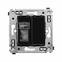 Изображение товара DKC Avanti Компьютерная розетка RJ-45 в стену, кат.5e одинарная, "Черный квадрат"