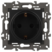 Изображение товара ЭРА Розетка Elegance 14-2101-05 с заземлением 2P+E Schuko 16A-250В IP20 антрацит