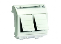 Изображение товара DKC Brava Компьютерная розетка двойная RJ45 кат.5e, Brava, белая, 2мод