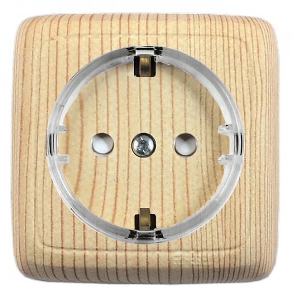 Изображение товара Hegel Альфа наруж Сосна РА16-173-02 Розетка с/з, с изол. пластиной