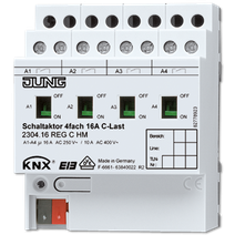 Изображение товара Aктор KNX JUNG 4x канала 220V AC 12-24V DC 16A DIN-рейка