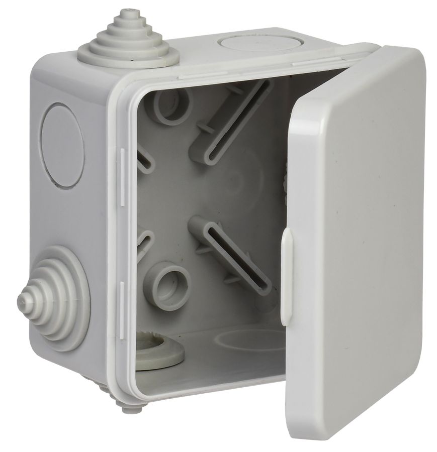 Изображение товара IEK Коробка расп. КМ41238 80х80х50мм о/к IP54 7 вв. (7035)