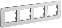Изображение товара IEK BRITE DECOR Алюминий металл. скругл.угол Рамка 4-м РУ-4-1-Бр RE