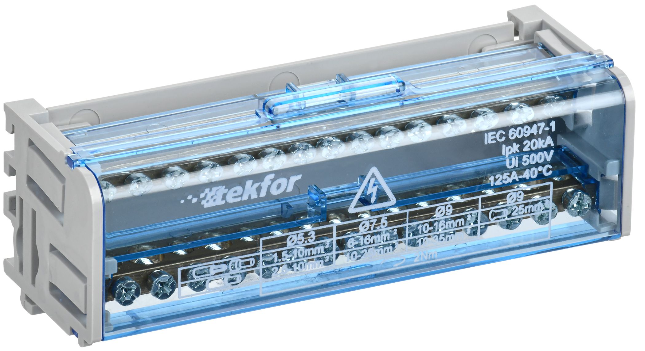 Изображение товара IEK TEKFOR Шины на DIN-рейку (кросс-модуль) ШНК 2х15 L+PEN