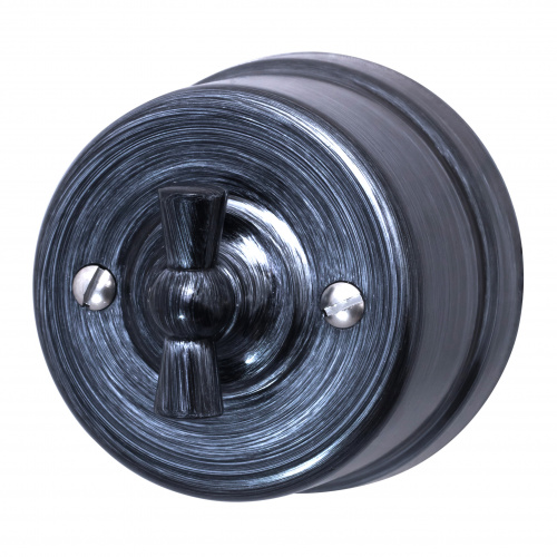 Изображение товара BIRONI Лизетта Пластик Серебряный Выключатель 2-кл