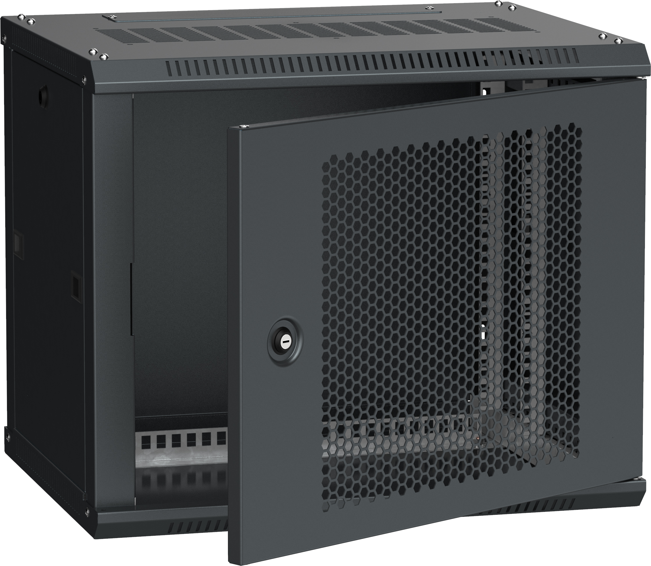 Изображение товара IEK LINEA W ITK Шкаф LINEA W 6U 600x450 мм дверь, перфорированная, RAL9005 Изображение товара IEK LINEA W ITK Шкаф LINEA W 6U 600x450 мм дверь, перфорированная, RAL9005