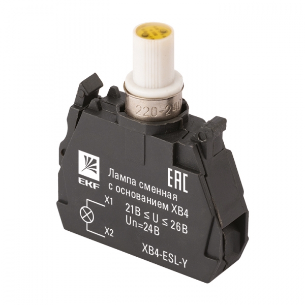 Изображение товара EKF PROxima Лампа сменная c основанием XB4 желтая 24В.