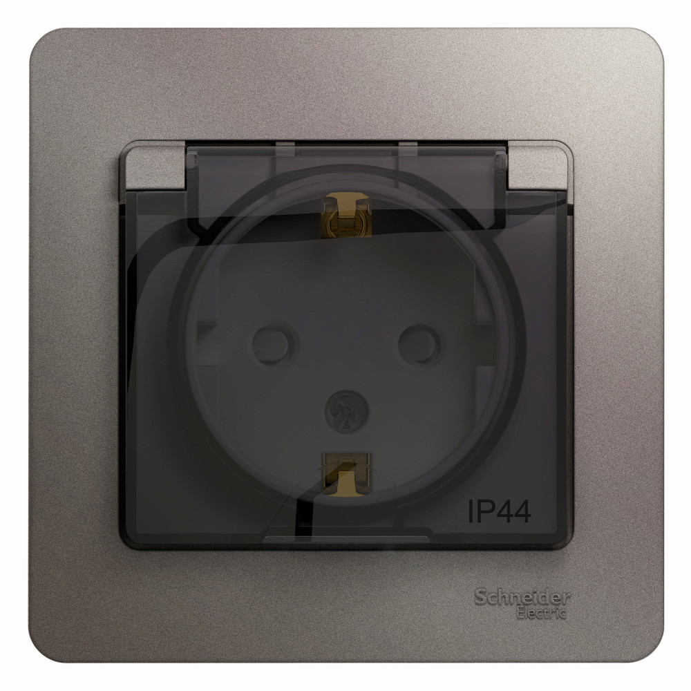 Изображение товара Розетка SYSTEME ELECTRIC Glossa платина с заземлением IP44 16 А 250 В