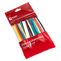 Изображение товара EKF PROxima Набор ТУТ нг: 6 цветов по 5шт. Разного диаметра (3/1,5; 4/2; 5/2,5; 6/3; 8/4) 100мм..