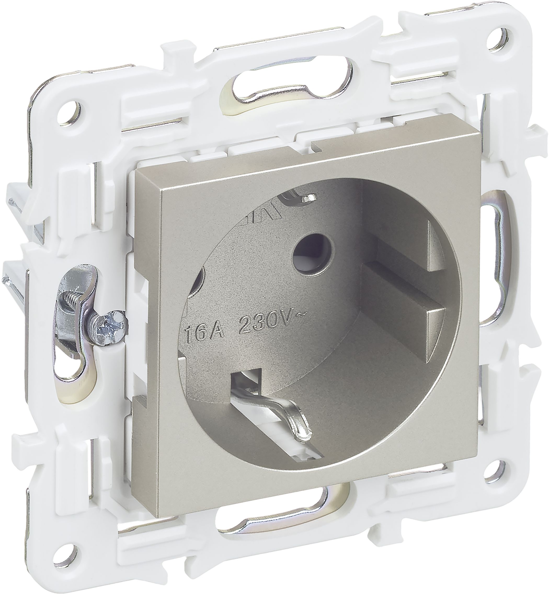 Изображение товара SK-R04Sh Шампань IP20 розетка с заземлением, 16 А, 230 В