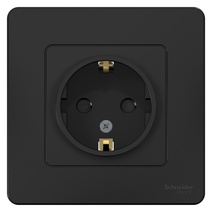 Изображение товара Systeme Electric Blanca внутр Антрацит Розетка с/з со шторками, 16А, 250В