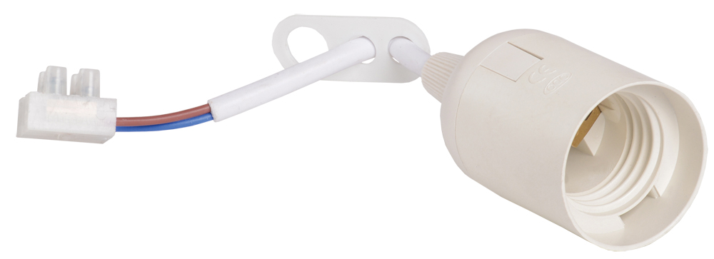 Изображение товара IEK Ппл27-04-К51 Патрон подвесной с шнуром, пластик, Е27, белый (50 шт), стикер на изделии,