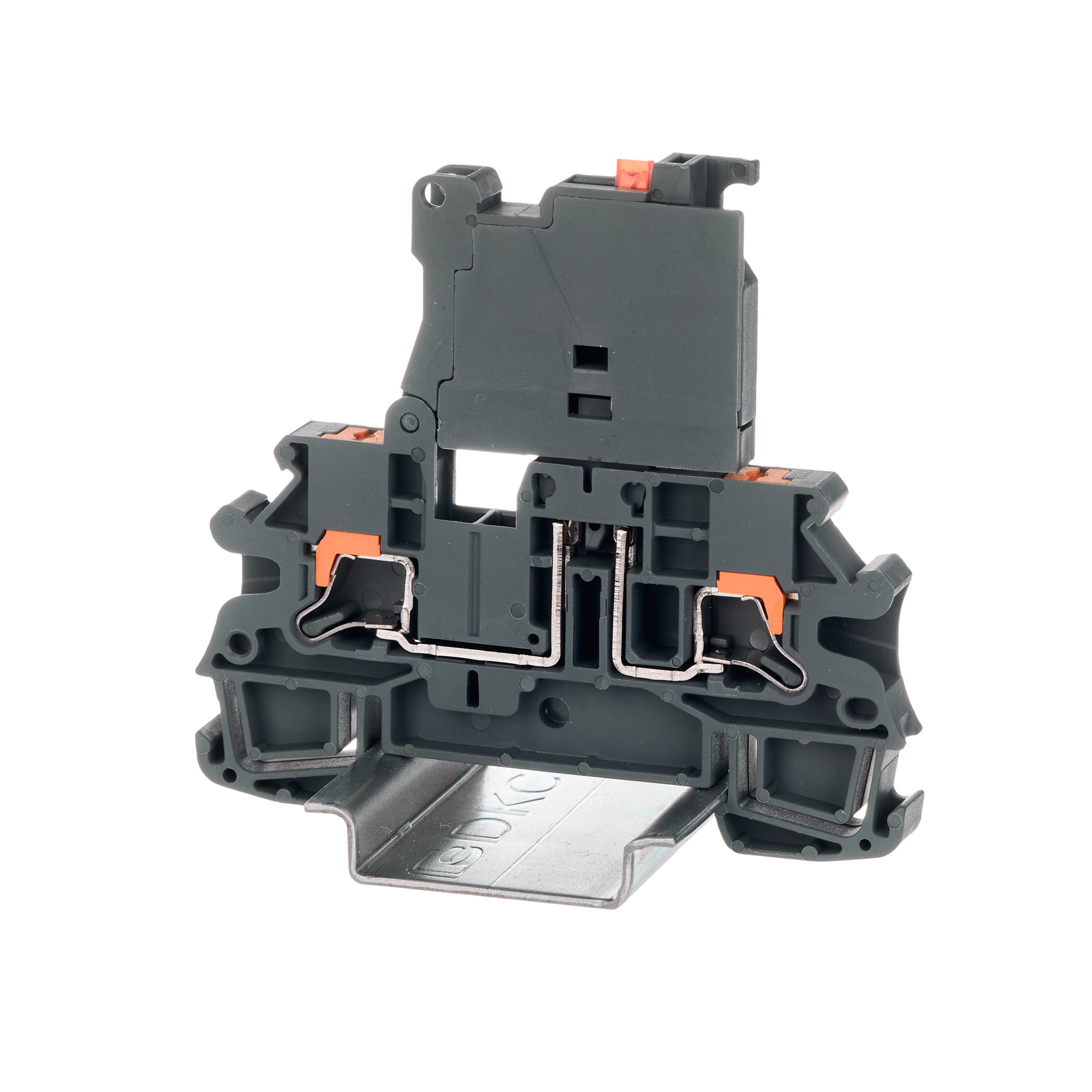 Изображение товара DKC Nuputuk Клемма для предохранителя, зажим Push-in, 2 точки подключения, индикация 24В, 4 кв.мм, серая