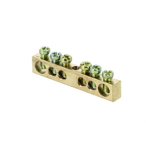 Изображение товара EKF PROxima Шина PEN "ноль-земля" (6x9мм) 6 отверстий латунь крепеж по центру.