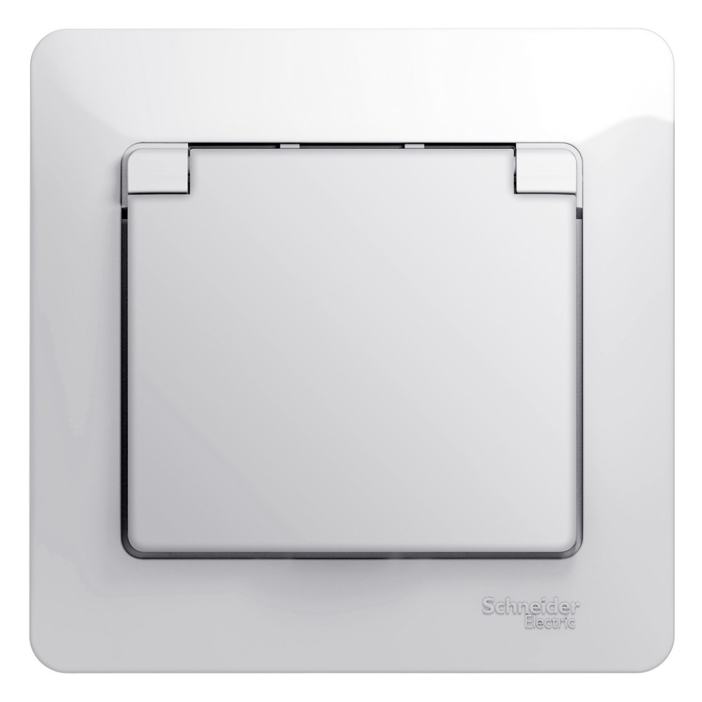 Изображение товара Rозетка Glossa с заземлением, белая, IP20, 16А