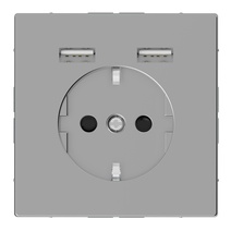 Изображение товара Schneider Electric Merten D-Life Нержавеющая Сталь Розетка Schuko с 2 USB c зарядным устройством 2,4 A