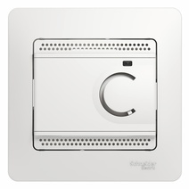 Изображение товара Systeme Electric Glossa Бел Термостат электронный теплого пола с датчиком, 10A (в сборе с рамкой)