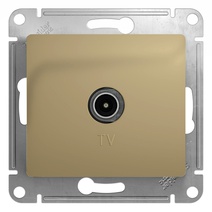 Изображение товара Розетка TV Systeme Electric Glossa, титан, PC+ASA, 75 Ом