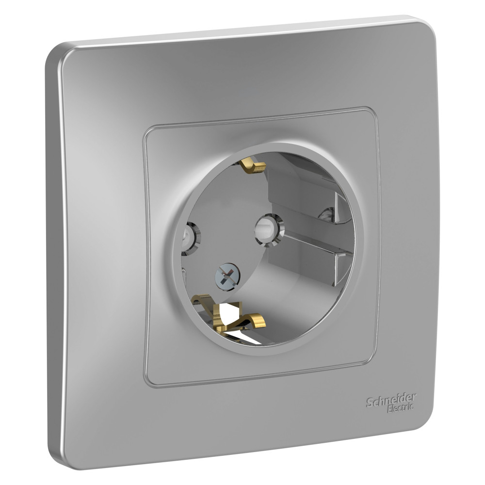 Изображение товара Rозетка Blanca System Electric, алюминий, 250В, 16А, шторки
