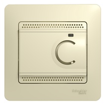 Изображение товара Systeme Electric Glossa Беж Термостат электронный теплого пола с датчиком, 10A (в сборе с рамкой)