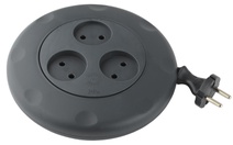 Изображение товара ЭРА Удлинитель электрический UR-3-3m-B рулетка без заземления 3 розетки 3м 2x1мм2 10А черная