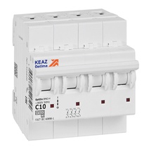 Изображение товара КЭАЗ OptiDin BM63 Автоматический выключатель 4P 10А C 4,5кА AC (BM63-4C10-4,5-УХЛ3).